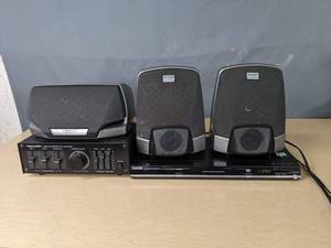 lot 704 image: Assortment of Electronics Realistic Mpa-40 Amplifier, Toshiba Sd-5000 DVD Player, and Sharp 3-Piece Speakers - V