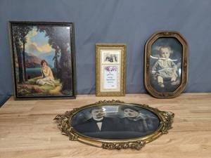 lot 713 image: Collection of (4) Gorgeous Vintage Ornate Framed Wall Art - V