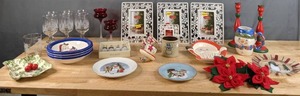lot 753 image: Christmas Kitchenware and Decor Glasses, Plates, Cheese Knives and More - V