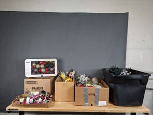 lot 736 image: Assortment of Christmas Tree Decorations Ornaments, Lights, Garlands and More - V