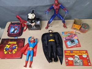 lot 821 image: Spiderman, Batman, Superman, and Assorted Toys - V