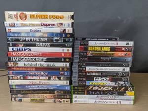 lot 744 image: Collection of DVDs, Games, VHS, XBox 360 Controller and Spongebob All in One Game & Controller - V