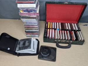lot 745 image: Collection of CDs, Cassette Tapes, Cases and Sentry CD Radial Cleaning System - V