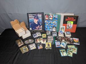 lot 759 image: Sports Cards & Autograph Collection Baseball Football Basketball Hockey NFL NBA MLB Jordan Gretzky Mario Puckett North Stars Hrbek - V