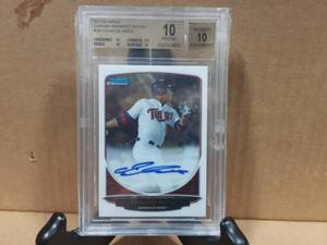 2013 Bowman Oswaldo Arcia In Beckett Pristine Beckett 10 Autographed