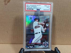 2017 Bowman Draft Brent Rooker Chrome Refractor PSA Mint 9
