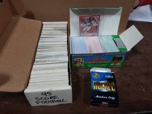 2-Boxes Of Football & 1-Small Box Of Hockey Trading Cards
