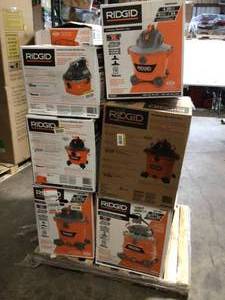 Pallet with of Mixed WetDry Shop Vacs and Acessories various models and conditions See Pictures