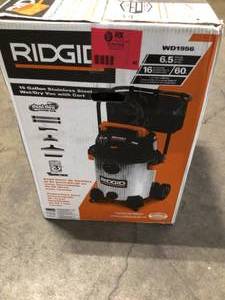 RIDGID16 Gallon 6.5-Peak HP Stainless Steel WetDry Shop Vacuum with Fine Dust Filter, Hose and Accessories open box