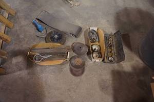 lot 33 image: Lot of Pneumatic Sander, Sanding Discs, Sanding Belts, Rasps, and Files