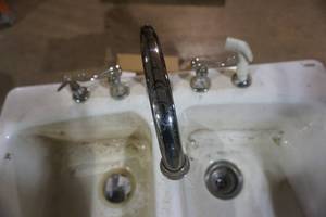 lot 39 image: Kohler Cast Iron Double Sink