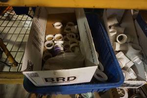 lot 45 image: Large Lot of PVC Elbows, Ts and Other Fittings In Assorted Sizes
