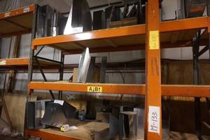 lot 49 image: Large lot of Galvanized Transition Air Ducts in 90s & 45s