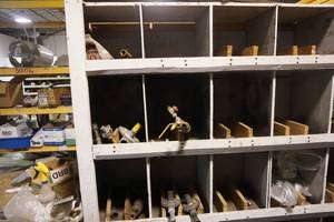 lot 59 image: Large Cubed Wood Storage Shelf Including Contents Pictured