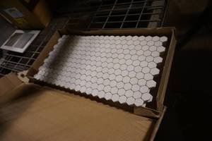 lot 78 image: 7 Pieces of 1 Hexagon Shaped Ceramic Tile