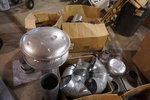 lot 48B image: Large lot of Galvanized Vent and Furnace Components