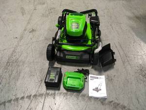 PRO 19 in. 60V Battery Cordless 2-in-1 Lawn Mower with 5.0 Ah Battery with Charger by Greenworks Customer Returns See Pictures