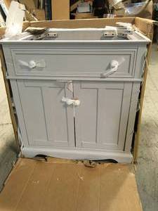 Fremont 32 in. W x 22 in. D Vanity in Grey by Home Decorators Collection - VANITY ONLY Customer Returns See Pictures