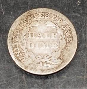 1853 with arrows US SEATED LIBERTY HALF DIME