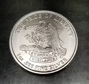1 TROY OZ .999 FINE SILVER DONT TREAD ON ME ROUND