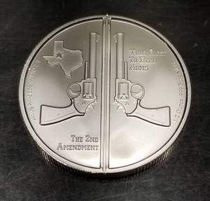 1 TROY OZ .999 FINE SILVER 2nd AMENDMENT GUNS UP AMERICA