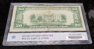 1929 US BROWN SEAL $20 FEDERAL RESERVE NOTE