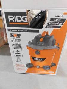 lot 10 image: RIDGID 12 Gal. 5.0-Peak HP NXT WetDry Shop Vacuum with Filter, Hose and Accessories