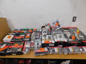 lot 81 image: Assorted Entry Door locks  Deadbolts Inside & Outside.