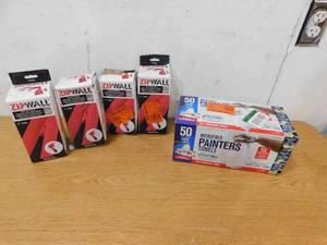 lot 95 image: ZipWall HDAZ2 3 in. x 84 in. Heavy-Duty Adhesive Zippers Includes Knife (4-Pack) & Towels