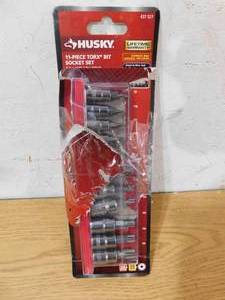 lot 97 image: Husky 14 and 38 in. Drive Torx Bit Socket Set (11-Piece)