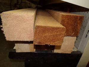 5 - Cedar 4 x 4 x 8    1 - Cedar 3 x 4 x 8