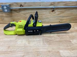 lot 3 image: RYOBI 40V Brushless 14 in. Cordless Battery Chainsaw (Tool Only)