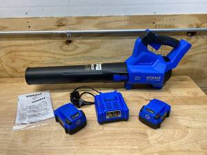 lot 23 image: KOBALT 24-volt 500-CFM 120-MPH Brushless Handheld Cordless Electric Leaf Blower 4 Ah (Battery(x2) & Charger Included)