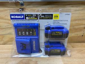 lot 27 image: KOBALT 24-Volt Max 2-Pack 4 Amp-Hour 4 Amp-Hour Lithium Power Tool Battery Kit (Charger Included)