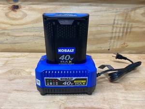 lot 28 image: KOBALT 40V Charger with 40V (2.0 Ah) Battery