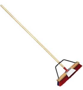 lot 37 image: CORONA Landscape Cleanup Broom 18 Head 3-Bristle Wood Handle