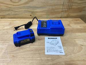lot 53 image: KOBALT 24V Max 4.0 Ah Battery with Charger