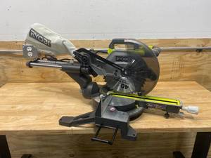 lot 71 image: RYOBI 15 Amp 10 in. Sliding Compound Miter Saw with LED