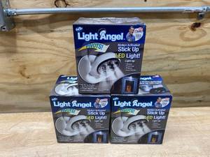 lot 166 image: LIGHT ANGEL Lot of 3- Motion Activated Stick Up LED Lights