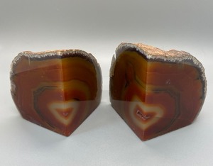 lot 158 image: Vintage Polished Brazilian Geode Agate Bookends
