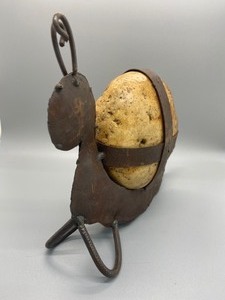lot 78 image: Snail - Steel and Stone Garden Art- Made in Haiti