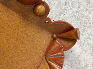 lot 67 image: Fun Mid-Century Square Studio Pottery Plate