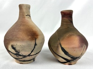 lot 6 image: Signed Hand-Thrown Pottery - Two Delicate 6 Vessels, a Textured 10 Plate and More