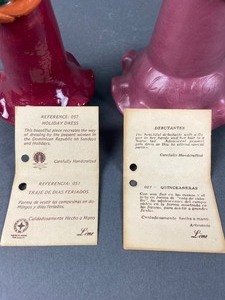 lot 184 image: Pair of Artesania Lime faceless figurine Dominican Republic handmade clay dolls  - Debutantes  Quinceaneras & Holiday Dress