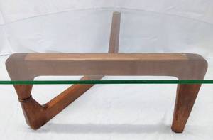 lot 22 image: Vintage MCM Noguchi Style Bimorphic Coffee Table