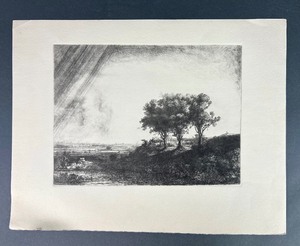 lot 95 image: Rembrandt The Three Trees Etching Reproduction from Minneapolis Institute of Arts