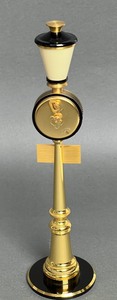 lot 216 image: Vintage Jaeger LeCoultre Rue de la Paix 8 Day Lamp-Post Clock, Works Perfectly