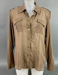 lot 222 image: Vintage ESCADA Brown Womens Blouse with Golden Buttons