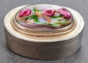 lot 118 image: Sterling Oval Trinket Box, Camel and Dutch Shoe Sterling Earrings