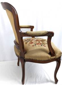 lot 249 image: Vintage French Style Embroidered Parlor Chair